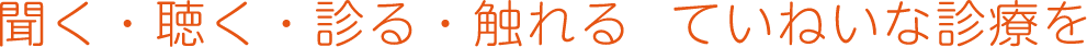 聞く・聴く・診る・触れる  ていねいな診療を